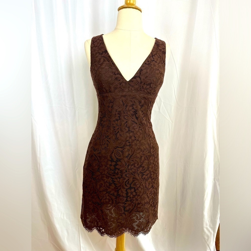 NWT Michael Kors Chocolate Brown Lace Dress Sz 2